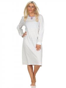 Ночная рубашка NORMANN Langarm klassische Design Knopfleiste am Hals, синий