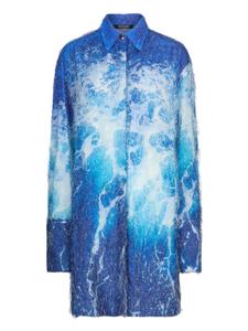 Жаккардовое платье-рубашка Roberto Cavalli, синий