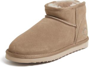 Ботинки Fireside by Dearfoams Women's Riverland Shearling Fur Lined Mini Ankle Boot with Platform Slipper, Driftwood