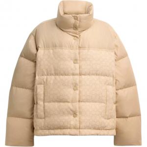 Coach Пуховая куртка женская, светло-хаки, с воротником-стойкой, на флисовой подкладке, другие