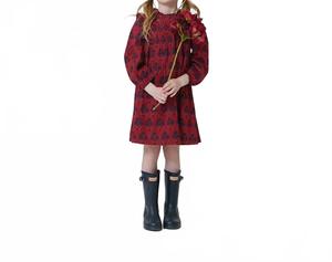 Pink Chicken Детское платье «Джайпур» красного цвета с осенними цветами