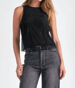 Майка Lyric Metallic Mesh черного цвета Elan, черный