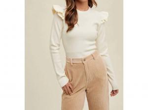 Топ из жоржета в кремовом цвете WISHLIST