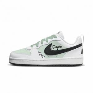 Nike Court Borough Green White Simple Sketch Low top Детские скейтборд-кроссовки White Green Подростки