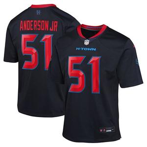 Джерси Houston Texans для игры, молодежное, Will Anderson Jr, navy Nike