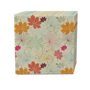Набор салфеток из 4 шт., 100 % хлопок, 20x20 дюймов, листья с трафаретом в стиле ретро