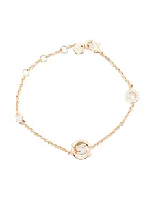 Браслет-цепочка с украшением из драгоценных камней Fendi, золотистый