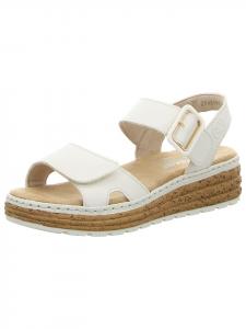 Босоножки на танкетке бежевого цвета rieker