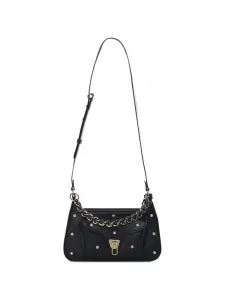 Кожаная сумка на плечо с украшением из жемчуга Coccinelle, черный