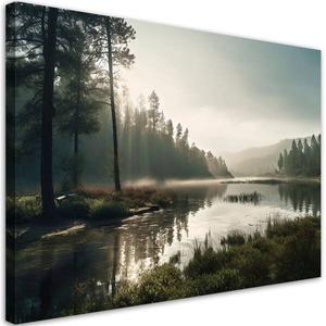 Картина арт-принт KUNSTLOFT Misty Morning by the Lake, серый