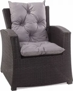 Подушка для садового сиденья серая, подушка для садового стула из полиротанга 50x50x55 см, подушка для кресла из ротанга, подушка для сиденья садовой мебели из ротанга, подушка для отдыха