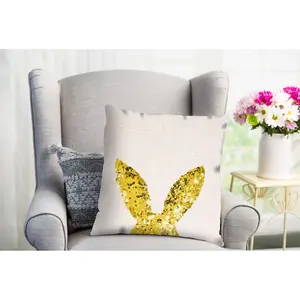 Декоративная подушка queence Benito милый зайчик Queence, Goldfarben + bedruckt