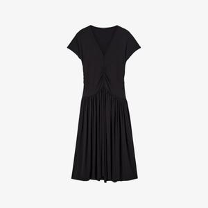 Платье миди Joseph Isaure с короткими рукавами из креп-джерси, черный