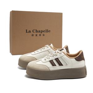 Термостойкие абразивоустойчивые лоу-топ скейтборд кроссовки women's La Chapelle, коричневый