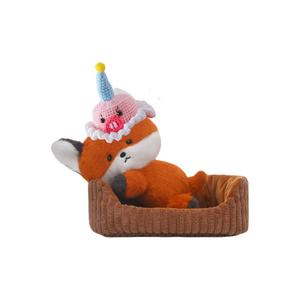 Плюшевая кукла лежачий котенок, щенок, капибара, лисенок высота 22 см Handsome