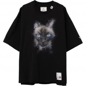 Футболка с принтом в виде кошки Maison Mihara Yasuhiro, черный