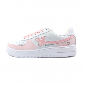 XTEP Легкие, увеличивающие рост, нескользящие, низкие кроссовки для скейтбординга Air Force One, женские, белые, розовые