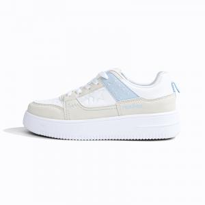 RENBEN Женские противоскользящие и износостойкие дышащие низкие скейтерские кроссовки бело-желтые, цвет White Yellow