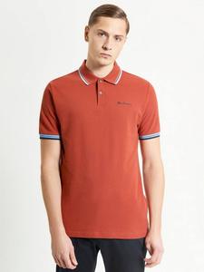 Органический хлопок классического кроя короткий рукав фирменная поло Ben Sherman, Brick Red