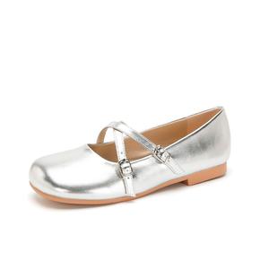 Туфли Мэри Джейн женские абрикосовые TAFN, серебро