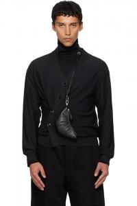 Lemaire Серый свободный кардиган с закрученными нитками