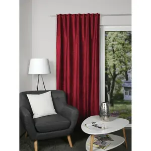 Штора THERMO с многофункциональной лентой, 1 шт., однотонный термотканевый чениль Home Wohnideen, бордовый