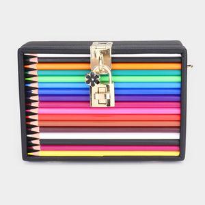 Цветной клатч с карандашным принтом FASHNZFAB, мультиколор