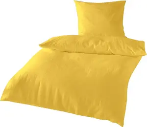 Постельное белье Dream Sleep Uni Seersucker 200x200 см + 2x 80x80 см, желтое Traumschlaf