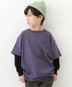 Многослойная футболка с длинными рукавами для детей, мальчиков и девочек, весна/лето 2026 Devirock, цвет D Purple