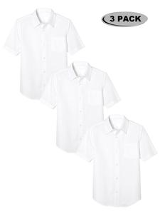 Рубашка Galaxy Authentic для мальчиков с коротким рукавом и застежкой на пуговицы, 3 шт. Galaxy By Harvic, белый