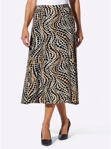 Юбка из джерси цвета слоновой кости с черным принтом Sieh an!