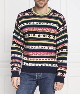 Свитер мужской Kenzo шерстяной с узором, синий