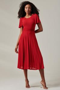 Длинное платье Ayla из однотонной сетки Jolie Moi, красный