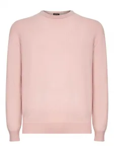 Кашемировый свитер с круглым вырезом Zegna, розовый
