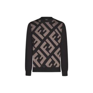 Джемпер из шерсти FF-jacquard FENDI, коричневый