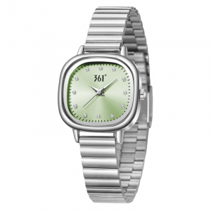 361° Часы женские с кварцевым механизмом на металлическом ремешке, серебристый циферблат, Waterproof