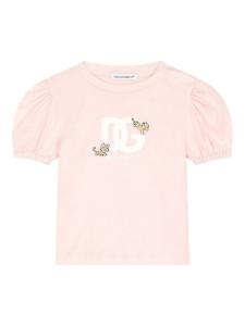 Dolce & Gabbana Kids футболка с логотипом, розовый