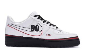 Кроссовки для скейтбординга Air Force 1 женские с низким верхом, белые/черные/красные Nike