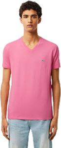 Мужская футболка Lacoste с коротким рукавом и V-образным вырезом из хлопкового джерси Pima, Reseda Pink