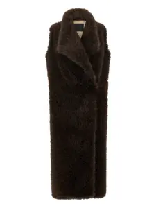 Пальто без рукавов с воротником B&B COUTURE, коричневый