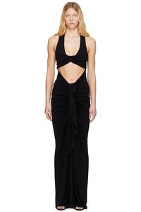 Вивенда макси-платье с драпировкой спереди Christopher Esber, черный