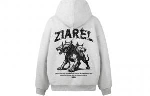 Толстовка Unisex Hooded Moderate Heavyweight ZIAREL, белый heather серый