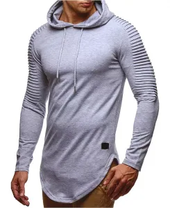 LN6369 Мужская легкая худи с капюшоном, размер M, серый Leif Nelson