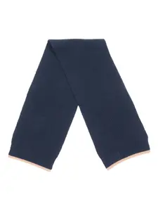 Шарф из шерсти в рубчик Il Gufo, синий