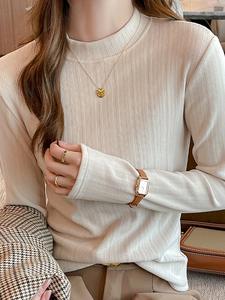 Женский топ с круглым вырезом и ребристой отделкой Doux Belle, цвет Beige