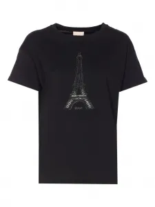 Футболка с вышивкой и стразами Liu Jo, черный