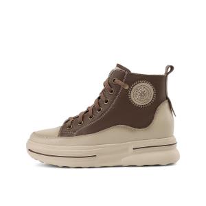Высокие скейтбордистские кроссовки для женщин Boerdiqi, коричневый fleece-lined