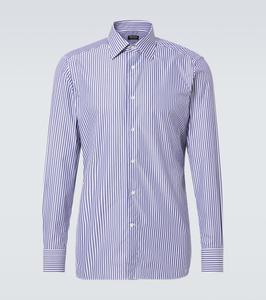 Полосатая хлопковая рубашка Zegna, Blue And White