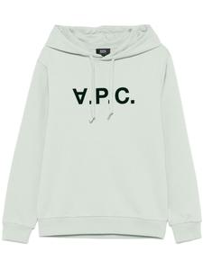 A.P.C. худи с логотипом, зеленый