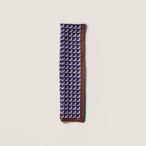 Шелковый платок с принтом MIU MIU, мультиколор